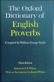 The Oxford dictionary of English proverbs.