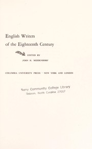 English writers of the eighteenth century, edited by John H. Middendorf.