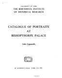 Catalogue of portraits at Bishopthorpe Palace.