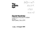 David Hockney looking at pictures in a book at the National Gallery 1 July-31 August 1981.