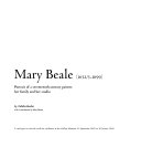 Mary Beale, 1632/3-1699 : portrait of a seventeenth century painter, her family and her studio / by Tabitha Barber ; with a contribution by Mary Bustin.