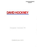 David Hockney : 18 de septiembre-13 de diciembre, 1992.